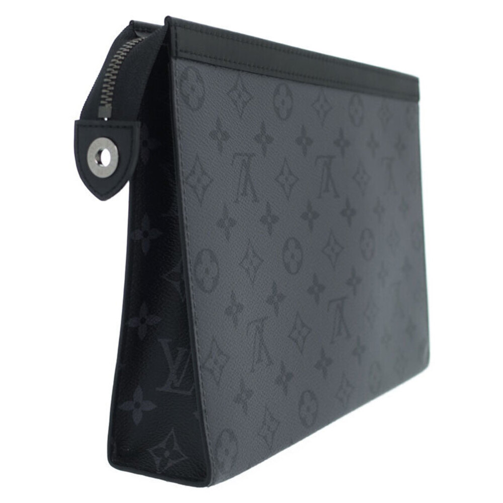 Louis Vuitton Reverse Pochette Voyage Clutch Eclipse Monogram Bag Black